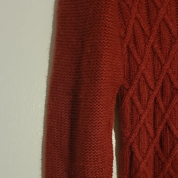 J.Crew Small Petite Red Diamond Knit Crewneck Sweater - Picture 5 of 8